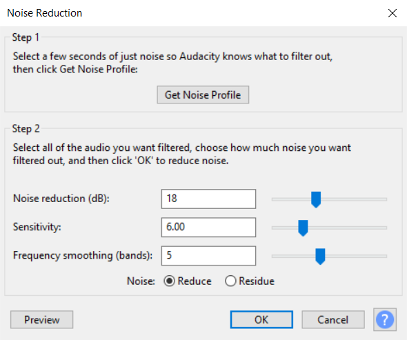 Noise reduction window