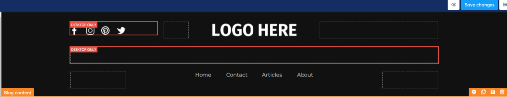 header blog layout