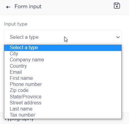 Default form input type