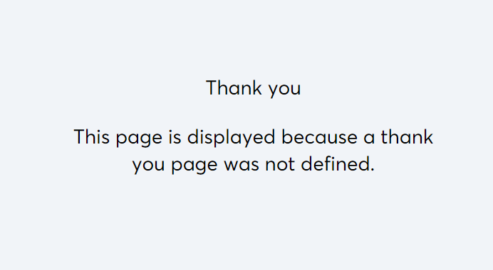thank you page not defined