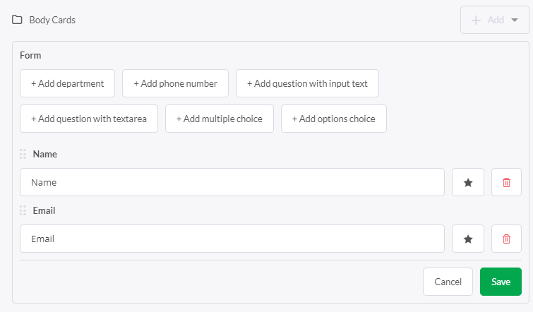 Form settings