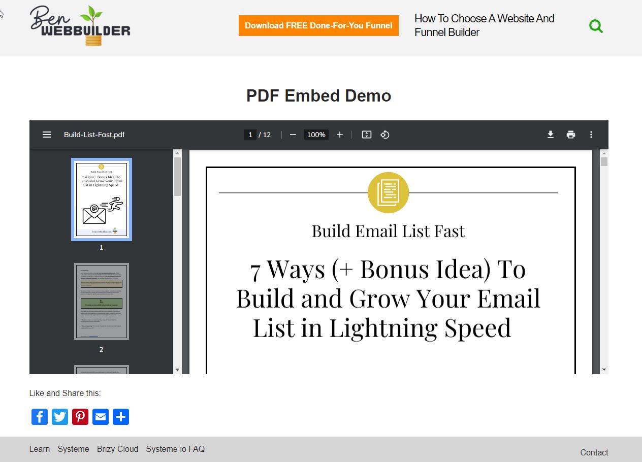 How To Embed PDF On Webpage (work for any page builders) - Ben The Web ...